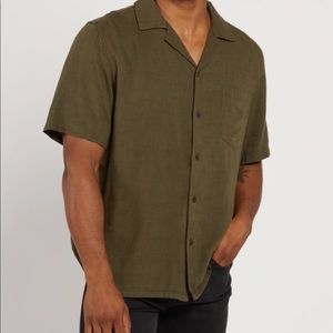Men's Olive Casual Button Down Shirt